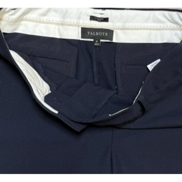 Talbots Women Windsor Curvy Straight Leg Wide Leg Pants Blue Dress Pants Size 10 - Picture 6 of 8